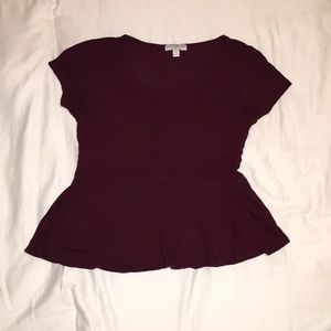COTTON ON maroon peplum top